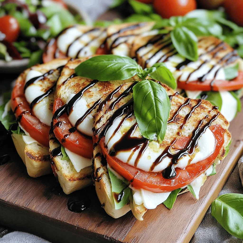 To make a delicious caprese panini, you need great ingredients. The key ingredients are fresh mozzarella, ripe tomatoes, and basil. These three form the heart of this classic Italian dish.