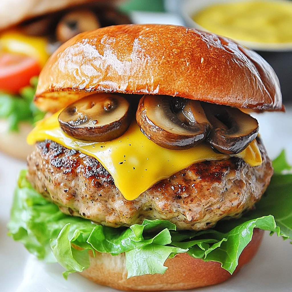 Mushroom Swiss Turkey Burgers Tasty and Simple Recipe