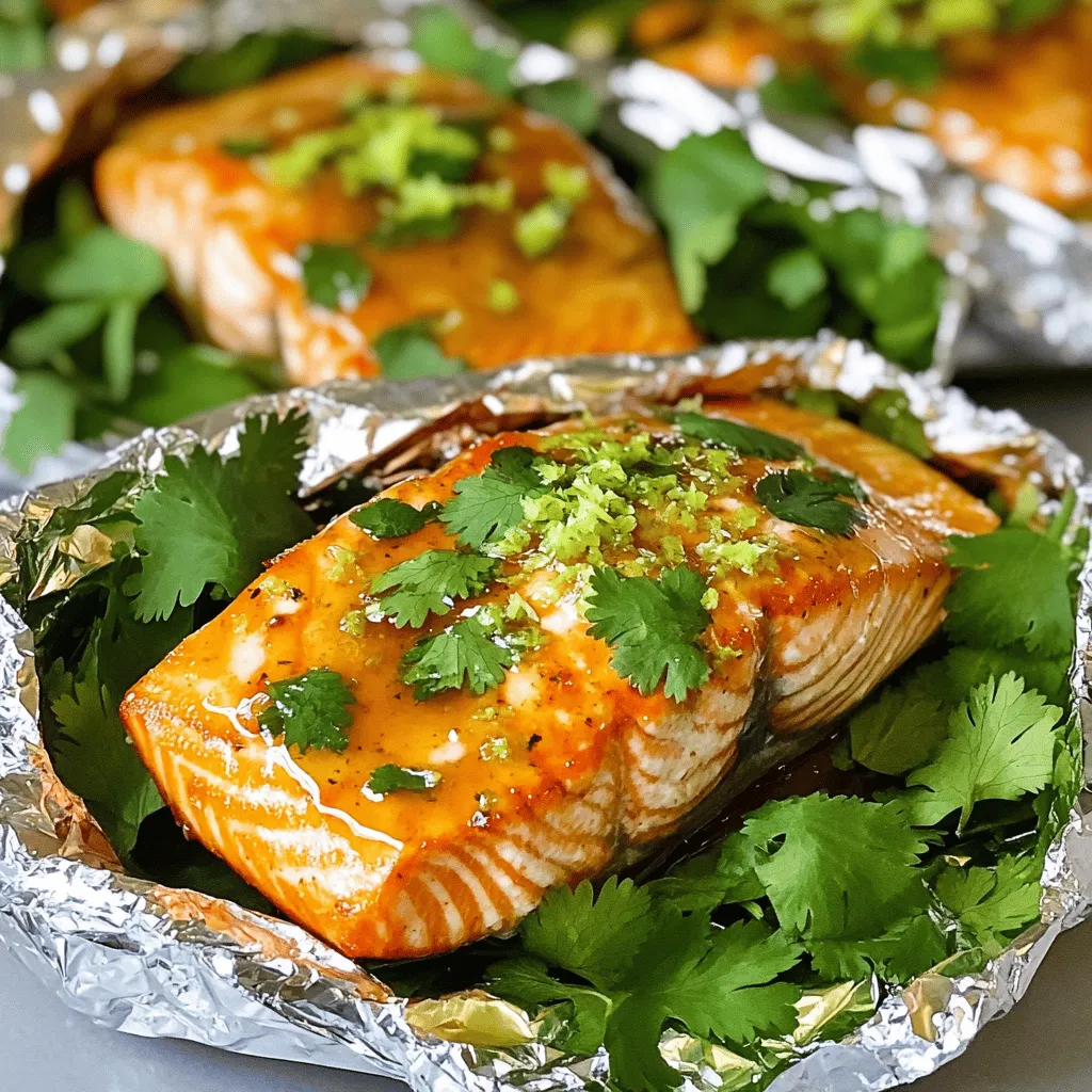 Honey Lime Salmon with Cilantro Wrapped in Foil Delight
