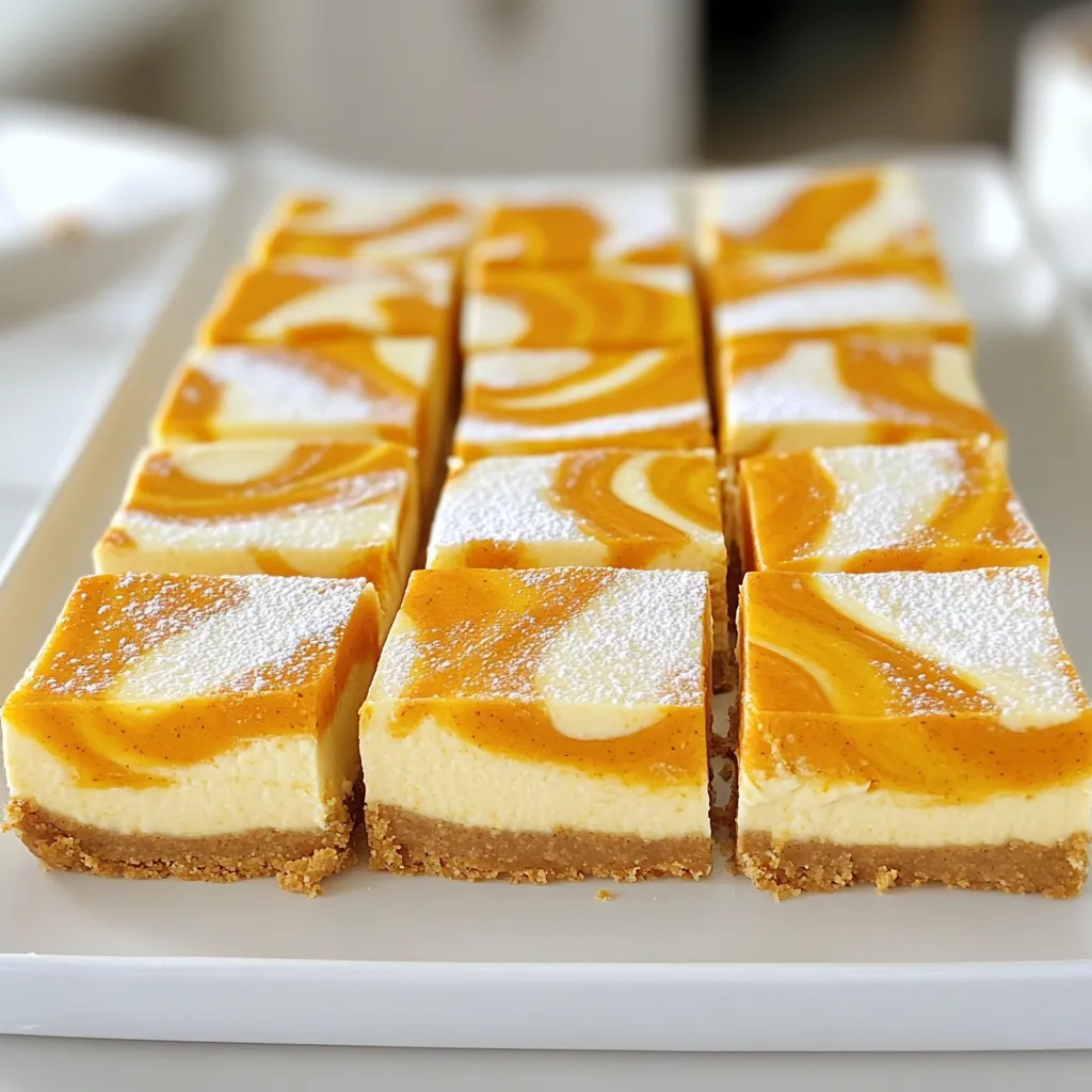 Pumpkin Swirl Cheesecake Bars Flavorful Fall Treat