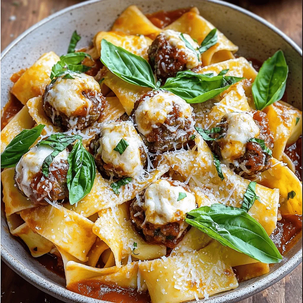 To make pappardelle and stuffed meatballs, you need simple yet fresh ingredients.