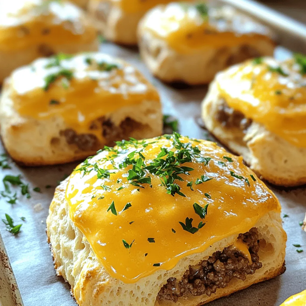 To make cheesy beef biscuit bombs, you need some key ingredients. Here’s what you will use: