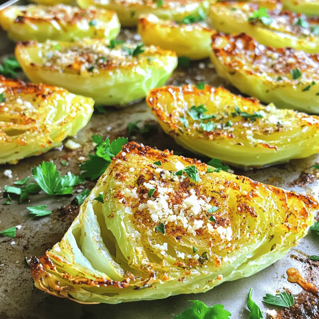 To make baked cabbage, you need a few simple ingredients. The star of the show is a large green cabbage, cut into wedges. This cabbage is easy to find and very healthy. Olive oil adds richness and helps the cabbage crisp up. You will also need garlic powder for flavor, smoked paprika for a hint of smokiness, and dried thyme for a warm taste.