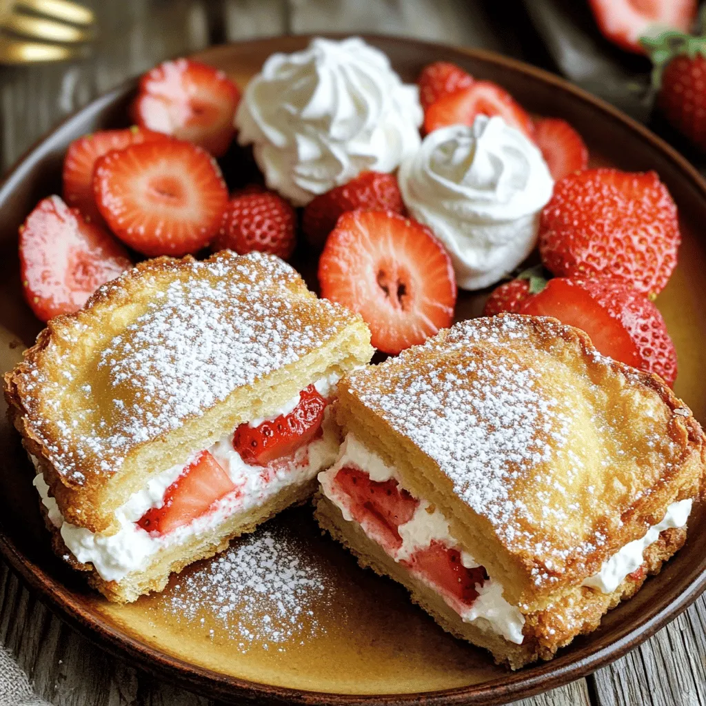 Fried Strawberry Cheesecake Sandwiches Delightful Treat