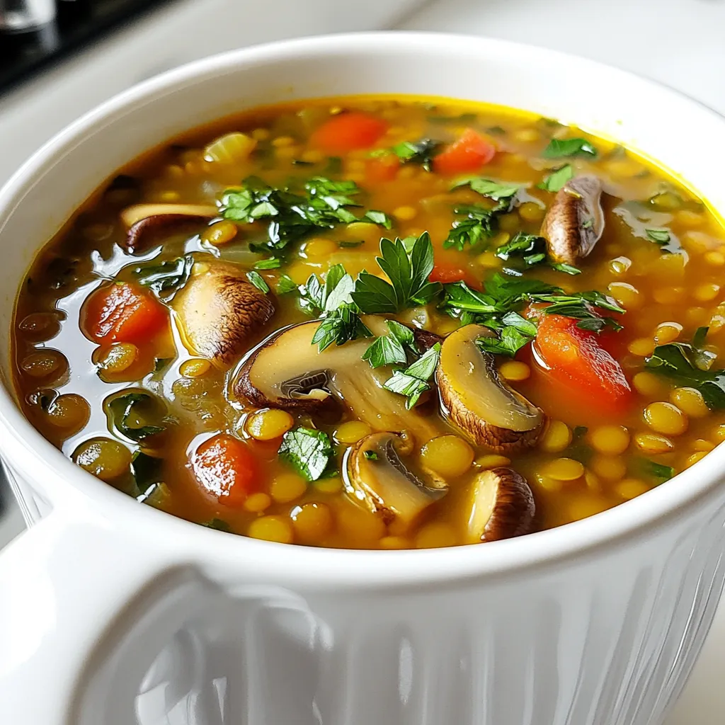 Mouthwatering Mushroom Lentil Soup Easy Comfort Meal