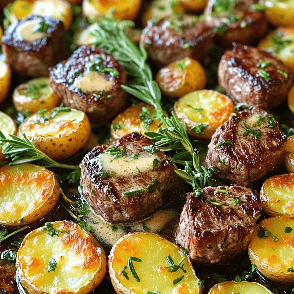 Garlic Butter Steak Bites and Potatoes Savory Delight