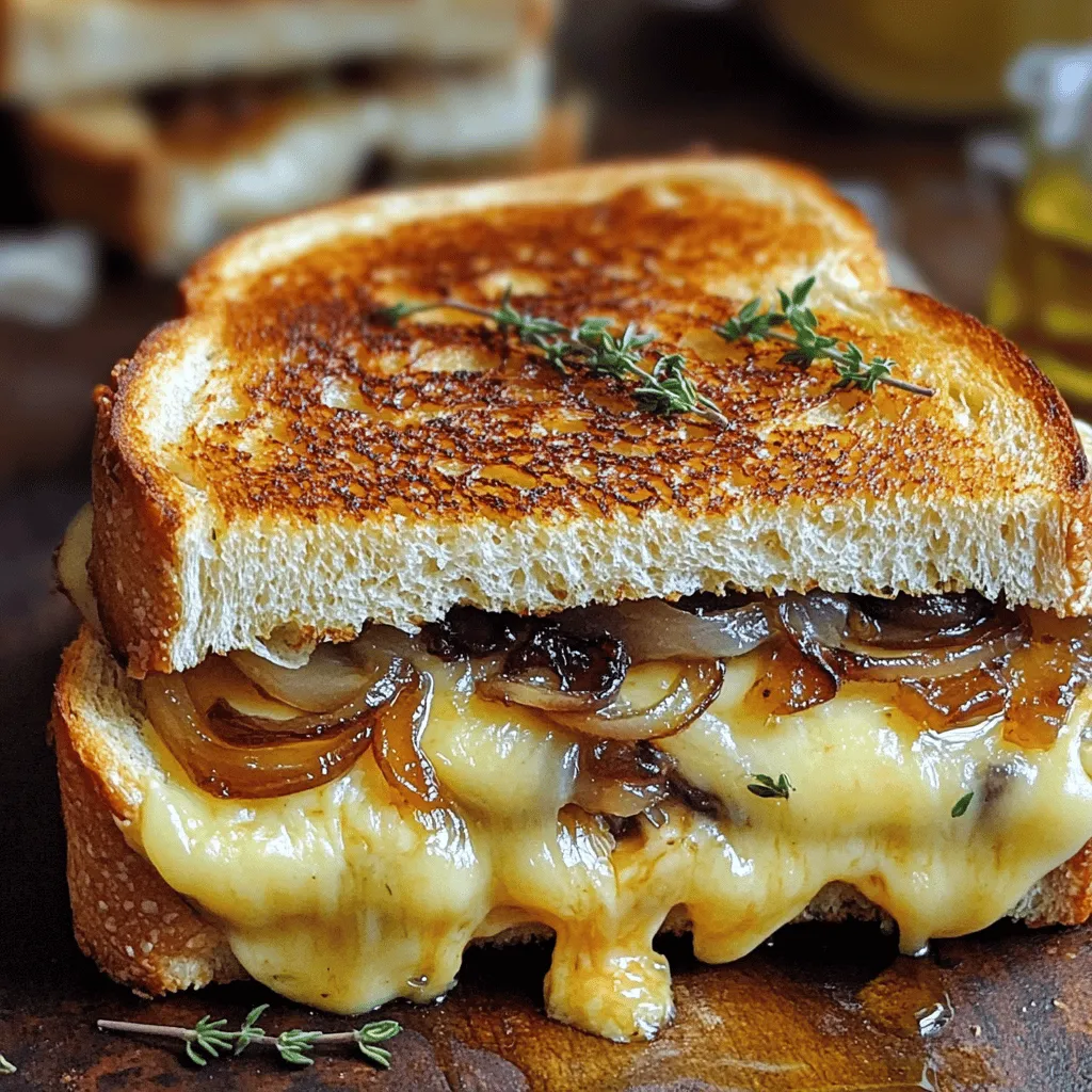 Grilled Cheese with Gouda, Roasted Mushrooms, Onions