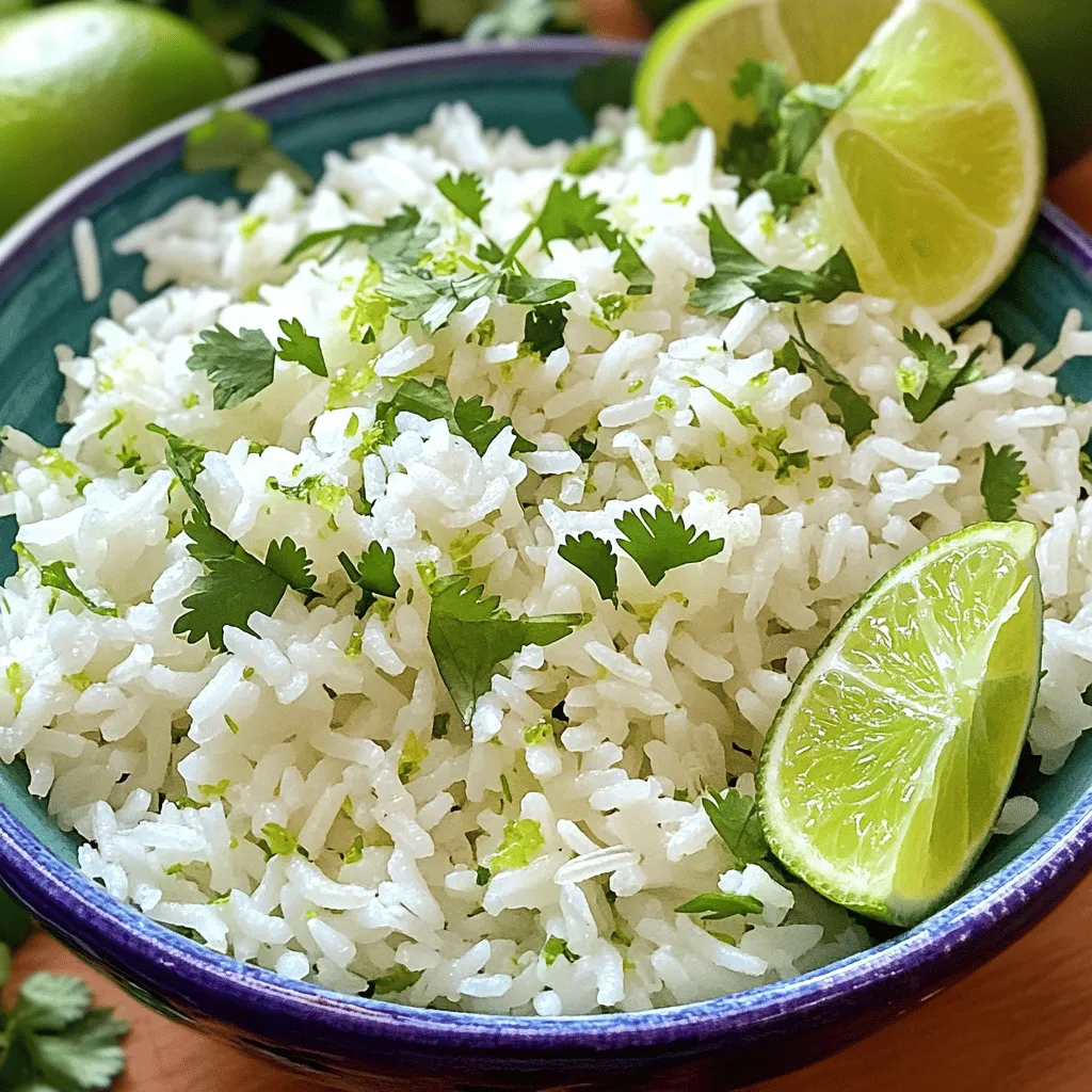 For the copycat cilantro lime rice recipe, you need simple, fresh ingredients. First, use 1 cup of long-grain white rice. This type of rice cooks well and stays fluffy. Next, grab 2 cups of vegetable broth. This adds rich flavor. You also need 1 tablespoon of olive oil for cooking. For seasoning, 1/4 teaspoon of salt is a must. The lime juice and zest from 1 lime give the rice its bright taste. Finally, chop up 1/2 cup of fresh cilantro to stir in at the end.