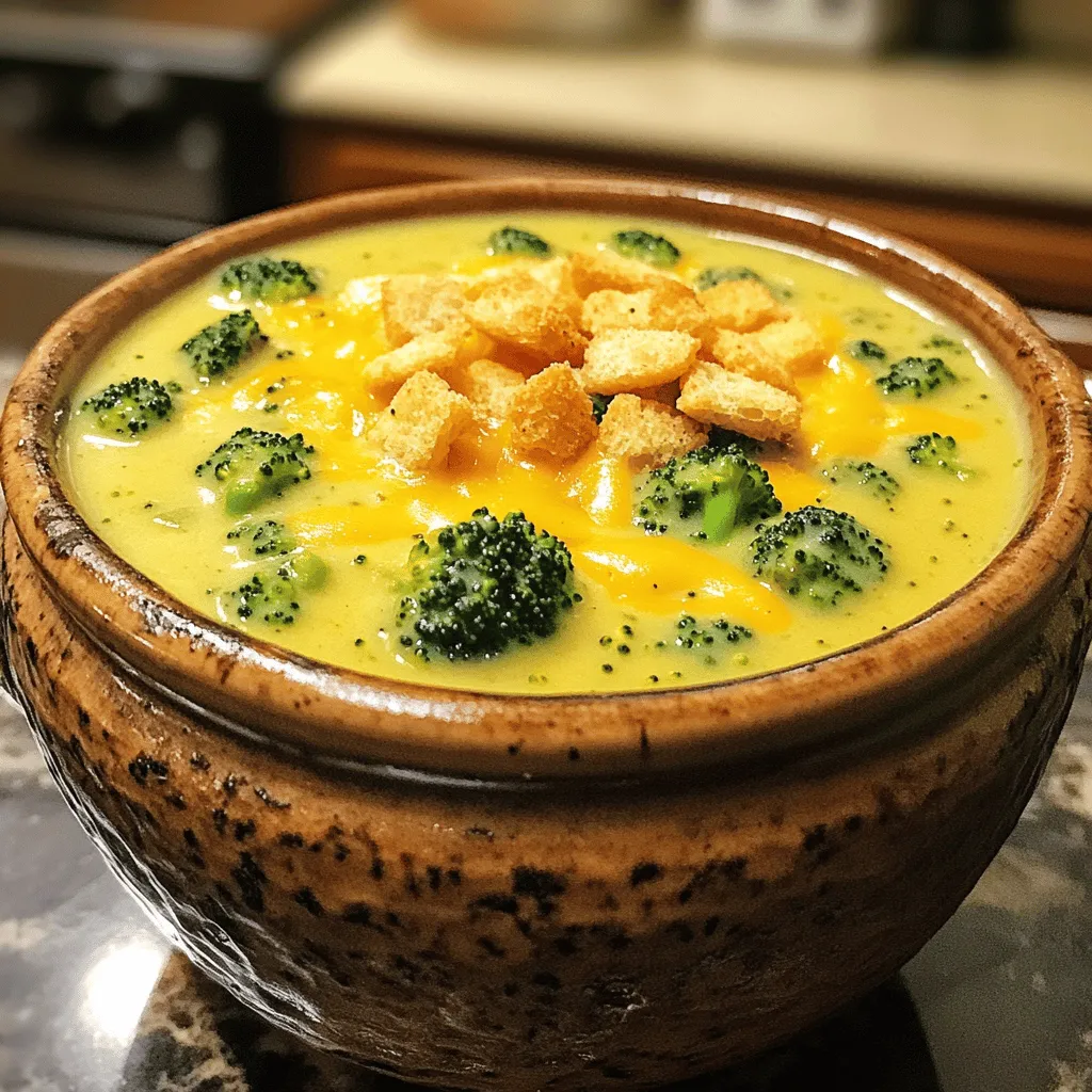 Creamy Broccoli Cheddar Soup Slow Cooker Delight