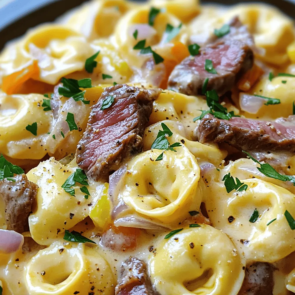 The key to delicious Savory Cheesesteak Tortellini in Creamy Provolone Sauce lies in the ingredients. Here’s a list of what you need for this tasty dish.