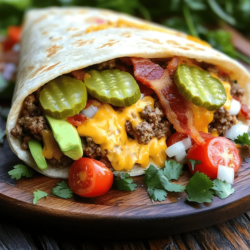 HUGE BACON CHEESEBURGER BURRITO Recipe to Try Today