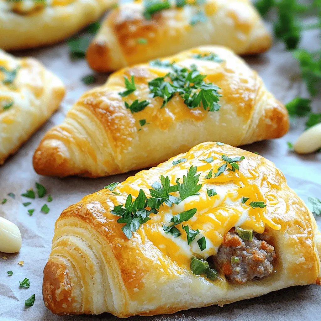 To make Rotel Sausage & Cream Cheese Crescents, you need a few key items. First, grab one can of refrigerated crescent roll dough. This dough gives the bites their flaky texture. Next, you need one pound of spicy breakfast sausage. This sausage adds a nice kick. You also need one package of softened cream cheese, which makes the filling creamy.