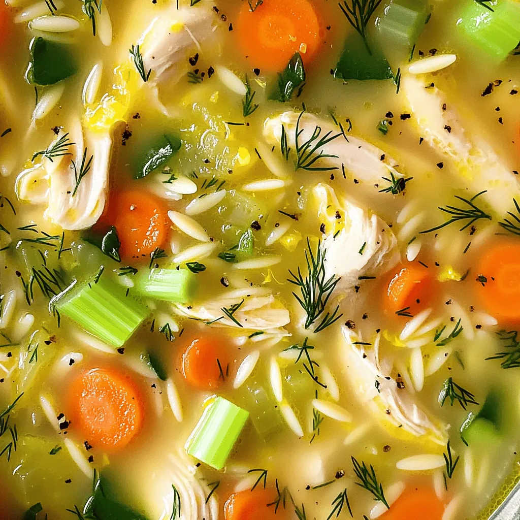 Avgolemono soup is a warm hug in a bowl. It is made with simple yet tasty ingredients. The base of any great Avgolemono is a whole chicken, around 3 to 4 pounds. Cooking the chicken in chicken broth gives it deep flavor. You also add diced carrots, celery, and onion. These veggies add sweetness and crunch.