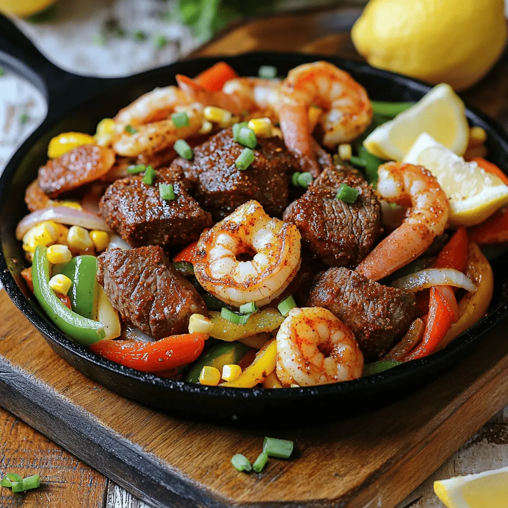 To create the Ultimate Cajun Shrimp & Steak Feast, you need a few key ingredients. First, gather shrimp and steak. I use 1 pound of shrimp, peeled and deveined, and 1 pound of sirloin steak, cut into 1-inch cubes. These two proteins form the heart of this dish.