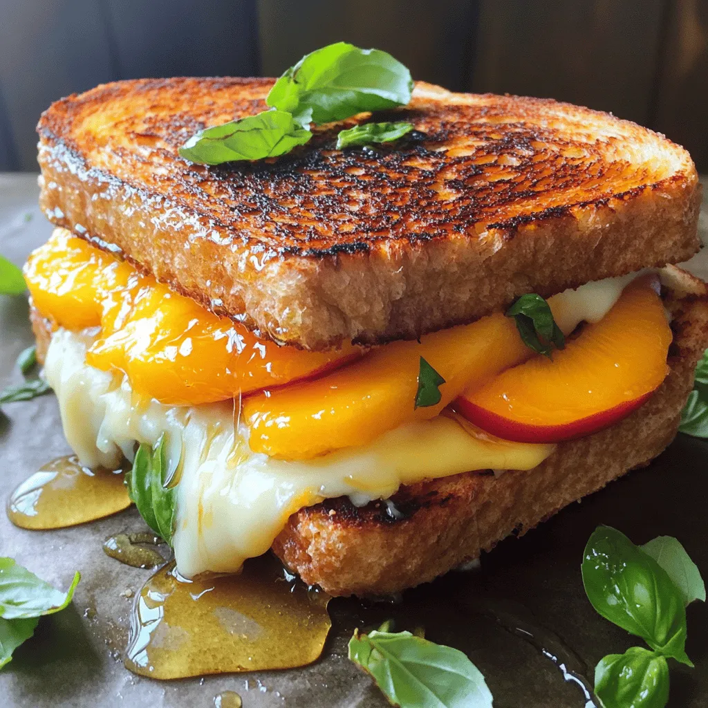 Honey Peach White Cheddar Grilled Cheese Delight