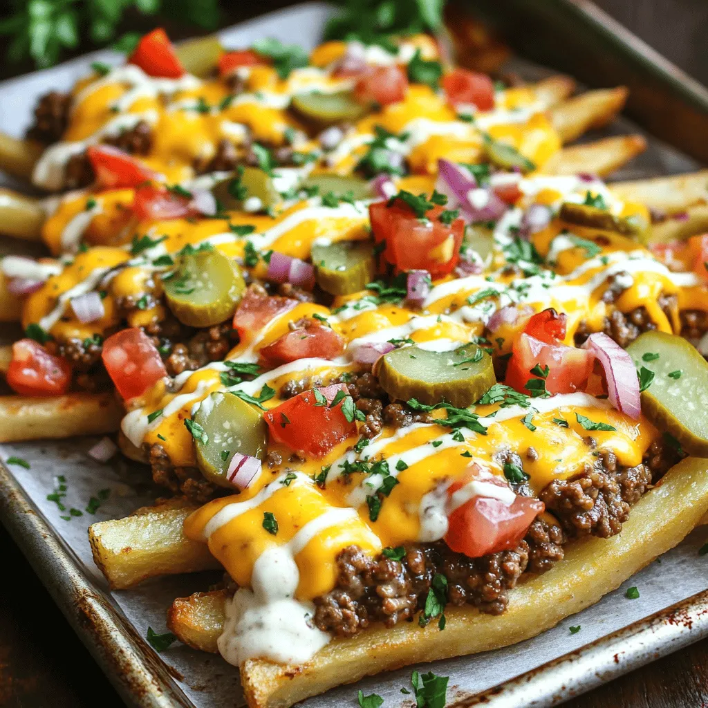 Cheeseburger Loaded Fries Tasty Comfort Food Dish