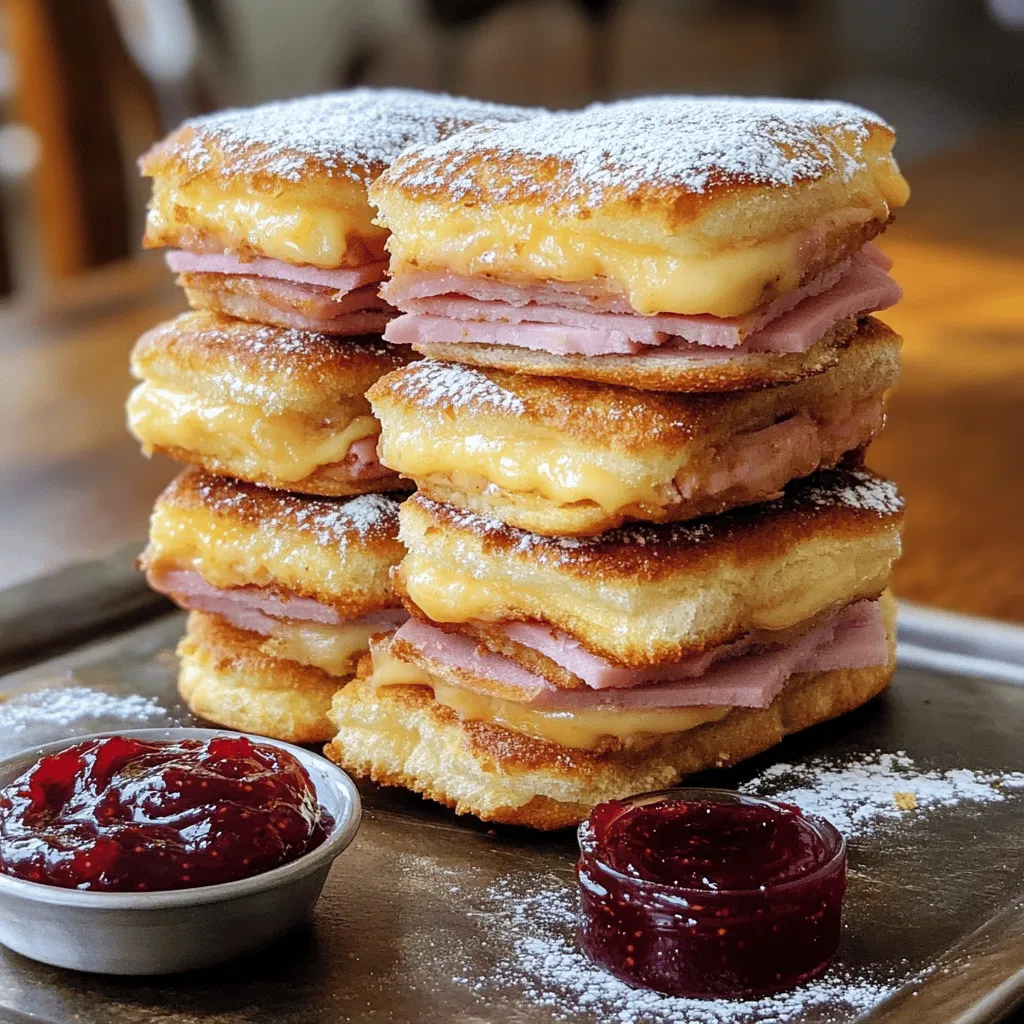 Monte Cristo sliders are small, tasty sandwiches. They mix sweet and savory flavors in one bite. You layer ham, turkey, and Swiss cheese between soft slider buns. Then, you dip the whole thing in a rich egg mixture. This gives them a unique twist. Once baked, the sliders turn golden brown and crispy.