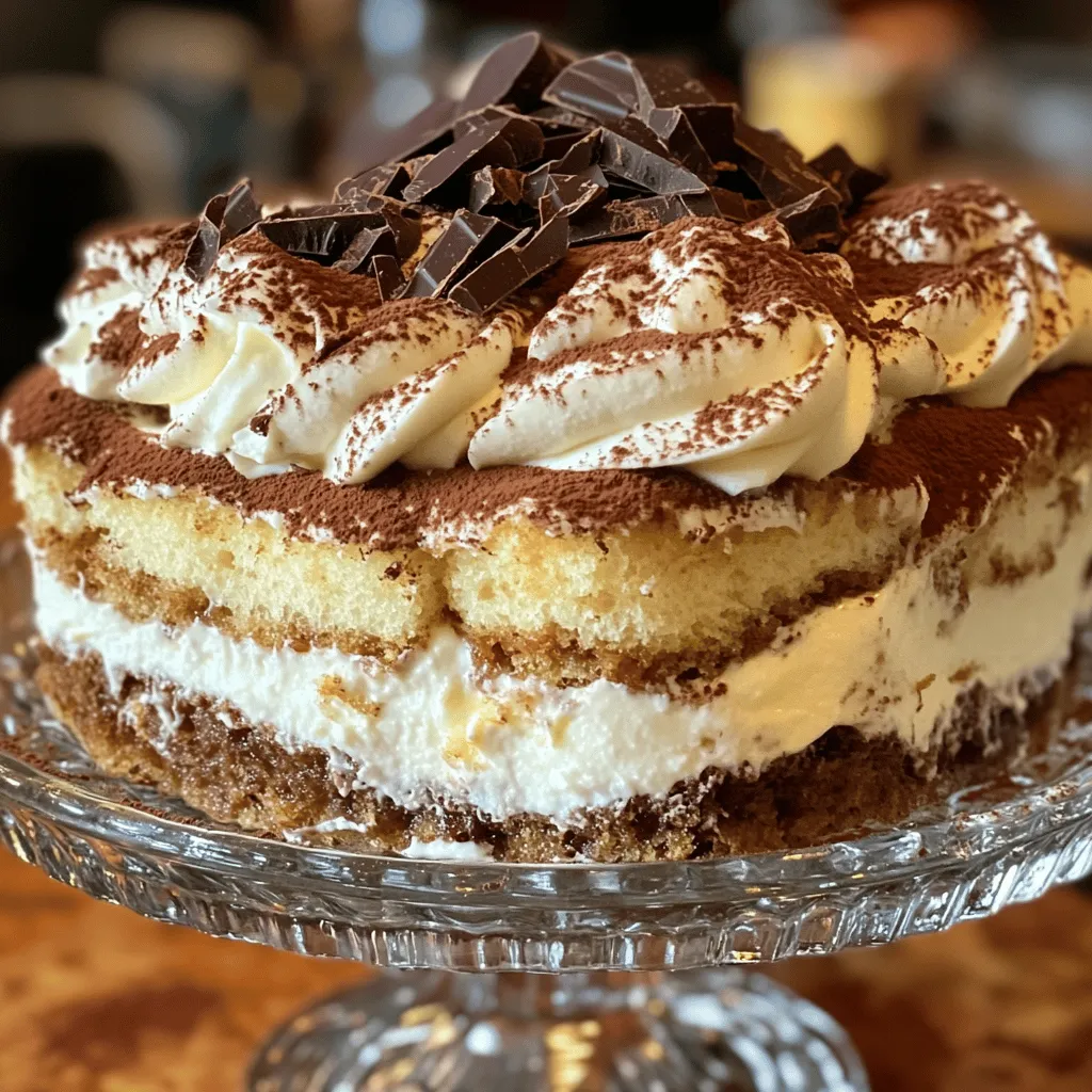 - 1 cup brewed espresso or strong coffee, cooled - 2 tablespoons cocoa powder - 4 large egg yolks - 1/2 cup granulated sugar - 1 cup mascarpone cheese - 1 cup heavy whipping cream - 1 teaspoon vanilla extract - 24 ladyfinger cookies - 1/4 cup dark chocolate shavings (for garnish) - Extra cocoa powder (for garnish)