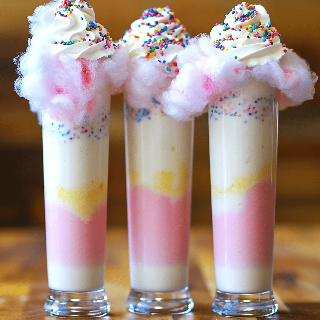 To make a cotton candy milkshake, you need just a few simple ingredients. The core ingredients for a cotton candy milkshake are: