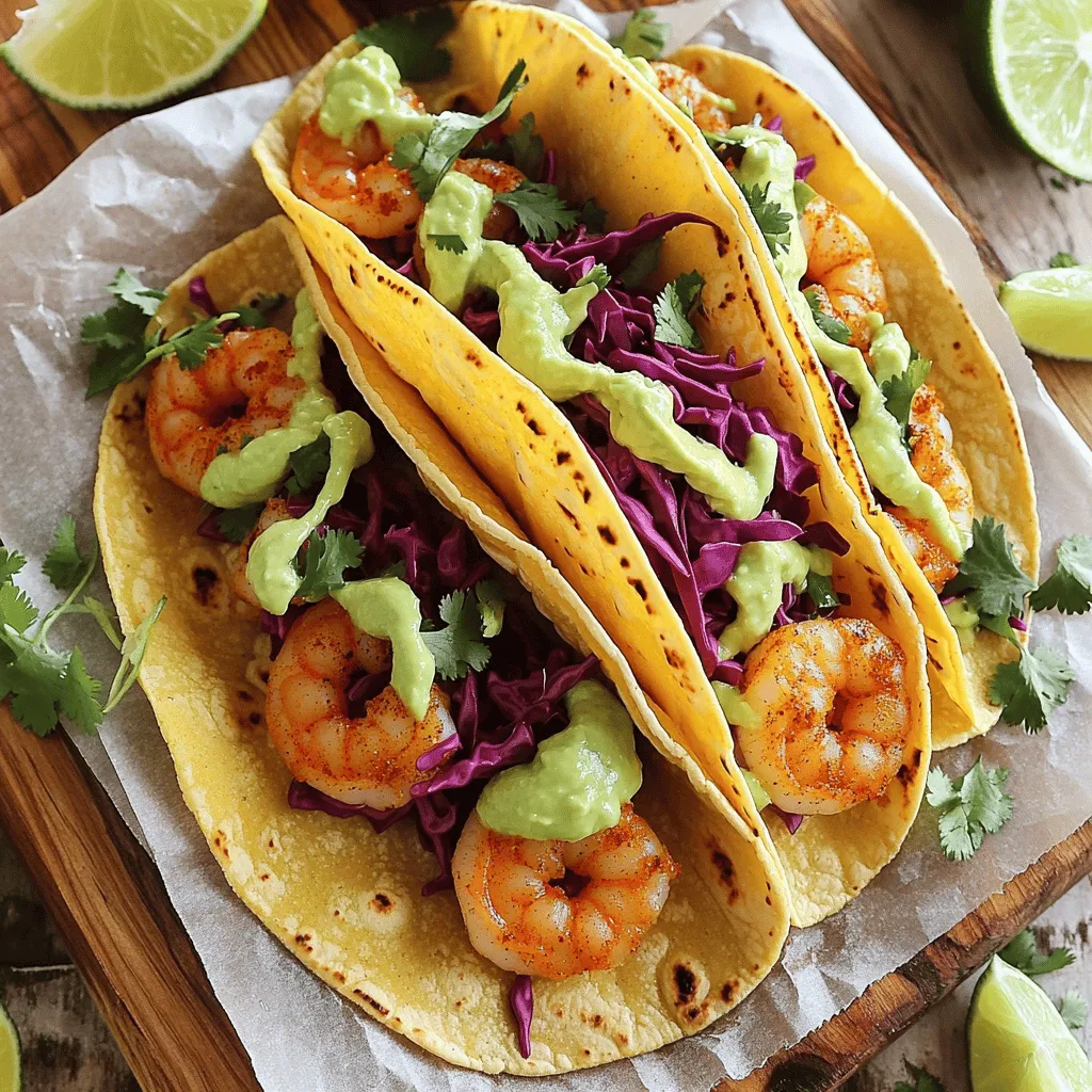 Savory Shrimp Tacos with Avocado Cream Recipe