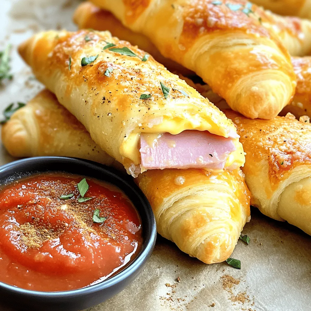 Homemade Ham Cheese Sticks Wrapped in Crescents Delight