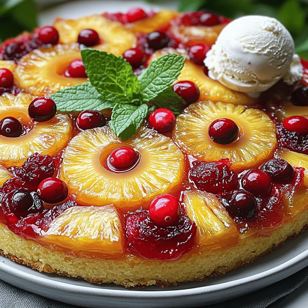 To make a delicious cranberry pineapple upside-down cake, you need simple ingredients. Here’s what you will need: