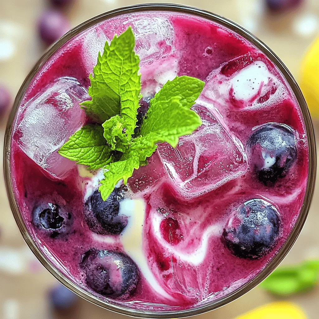 To make a sugar-free blueberry Italian cream soda, you need a few key ingredients. Fresh blueberries are the star of this drink. They provide a burst of flavor and color. You will also need lemon juice. It adds a nice, zesty taste to balance the sweetness.