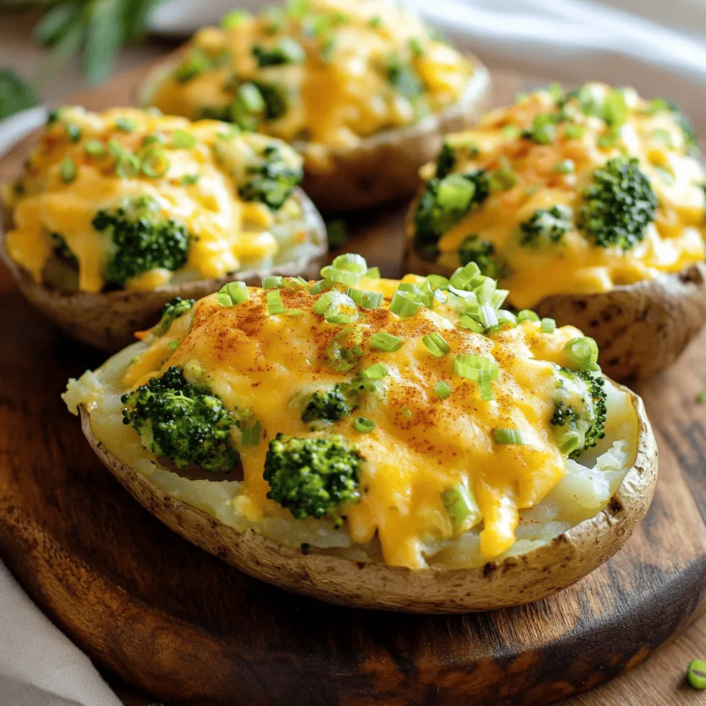 The key ingredients for broccoli and cheddar twice-baked potatoes are simple yet essential. You need: