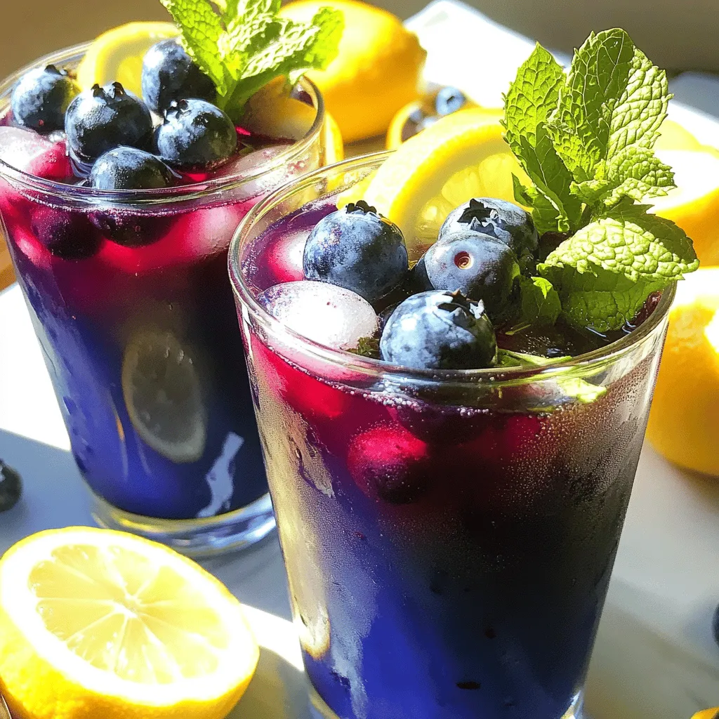 To create a delicious blueberry tea lemonade, you need fresh, bright ingredients. Here’s a simple list to get you started.