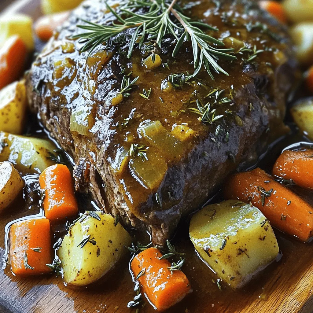 To make a great Instant Pot pot roast, you need a few key items. Start with 3-4 pounds of beef chuck roast. This cut is tender and flavorful. You will also need olive oil for searing. Seasonings like salt, black pepper, garlic powder, and onion powder add depth. Beef broth is crucial for moistness and richness. Don