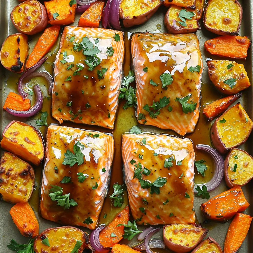 Sheet-Pan Maple Glazed Salmon &#038; Roots Simple Recipe