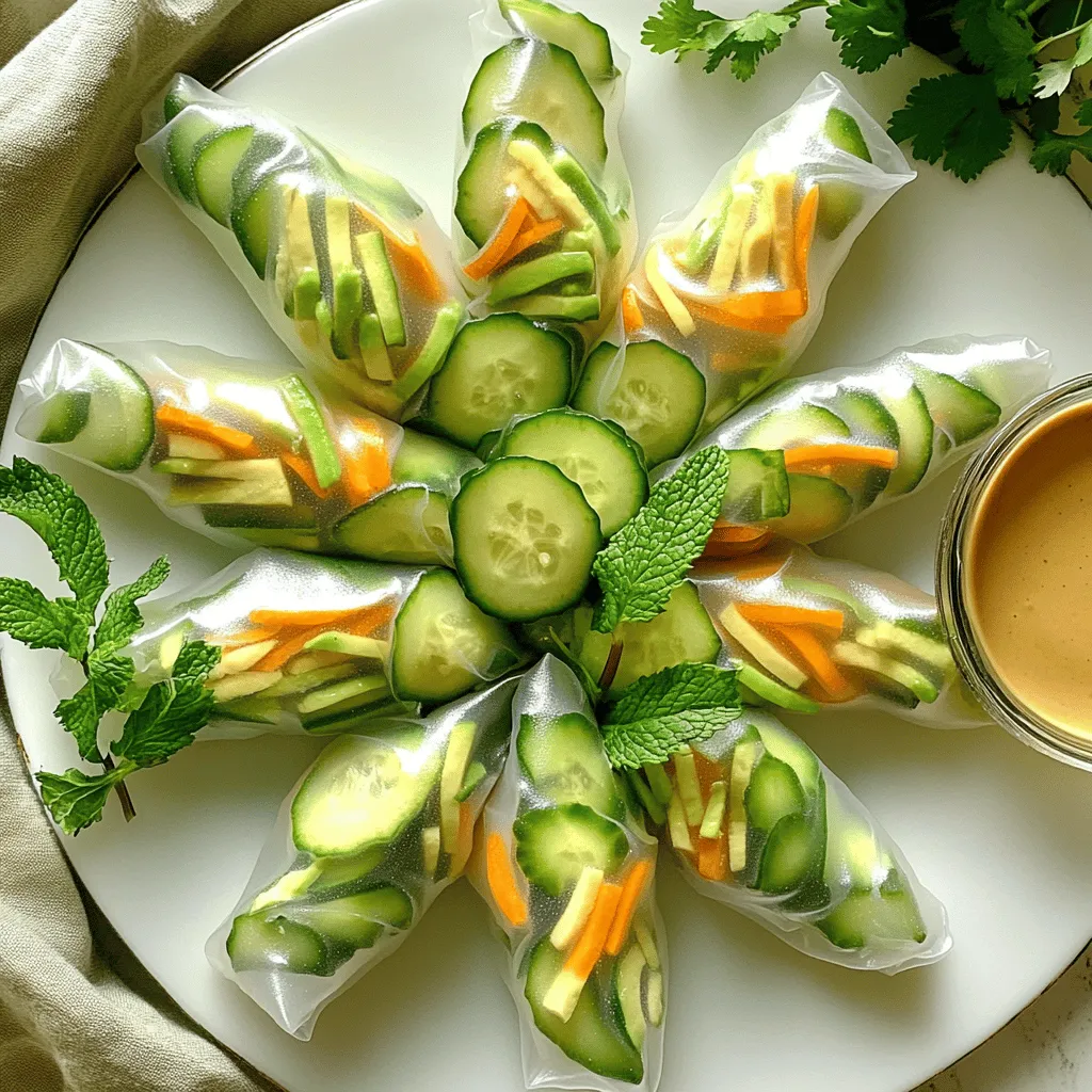 Avocado Cucumber Summer Rolls Refreshing and Light Snack