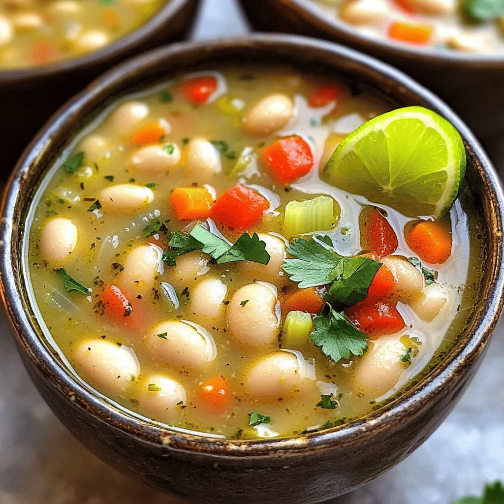 Cuban White Bean Soup shines with simple yet flavorful ingredients. The main star is the dried cannellini beans. They give the soup its creamy texture. For best taste, soak the beans overnight. This step helps them cook evenly.
