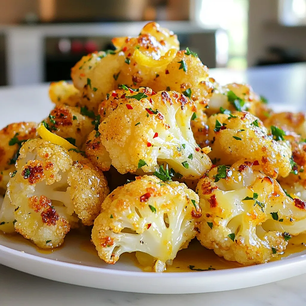Lemon Garlic Roasted Cauliflower Tasty Side Dish