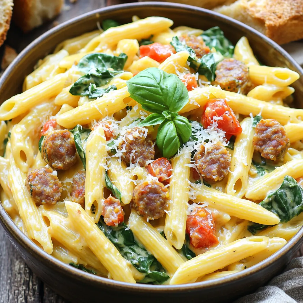 One Pot Tuscan Sausage Pasta Easy and Flavorful Recipe