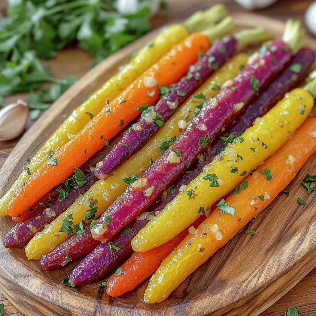 Herb Garlic Roasted Rainbow Carrots Flavorful Delight