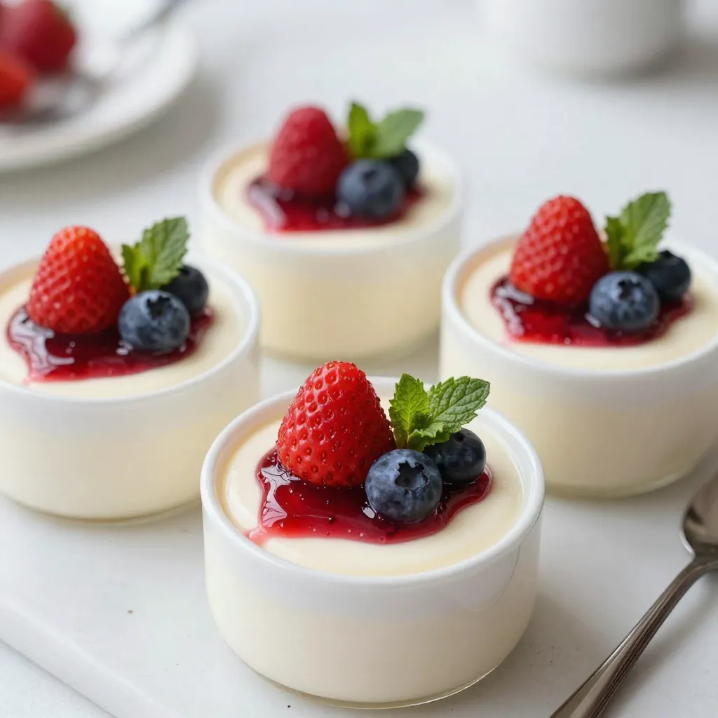 Vanilla Bean Panna Cotta with Berry Sauce Delight