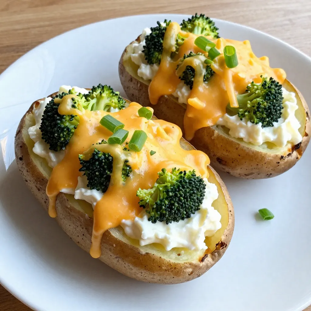 Broccoli Cheddar Twice Baked Potatoes Delightful Treat