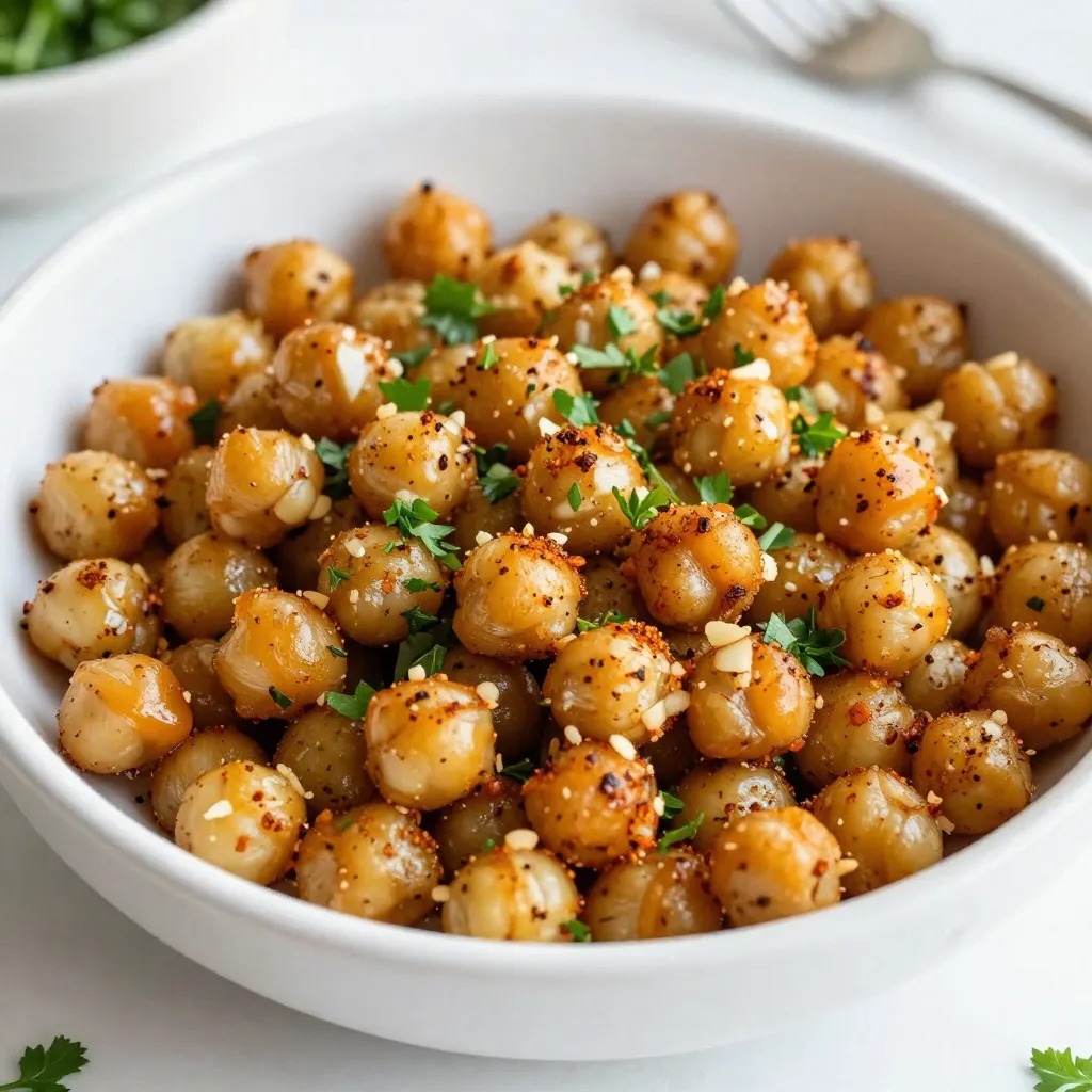 Garlic Herb Roasted Chickpeas Crispy and Flavorful Snack
