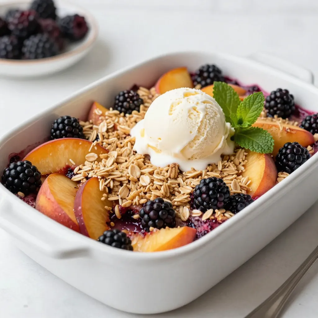 Blackberry Peach Crisp Fruity and Cozy Dessert