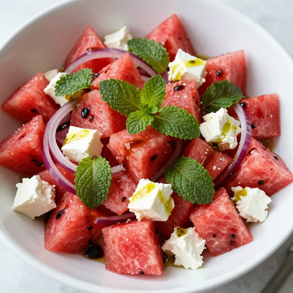 Watermelon Feta Mint Salad Refreshing Summer Treat