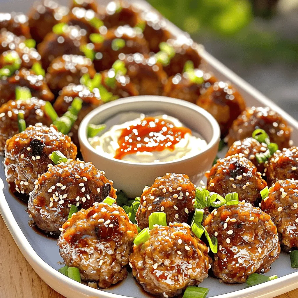 Korean BBQ Meatballs with Spicy Mayo Dip Delight