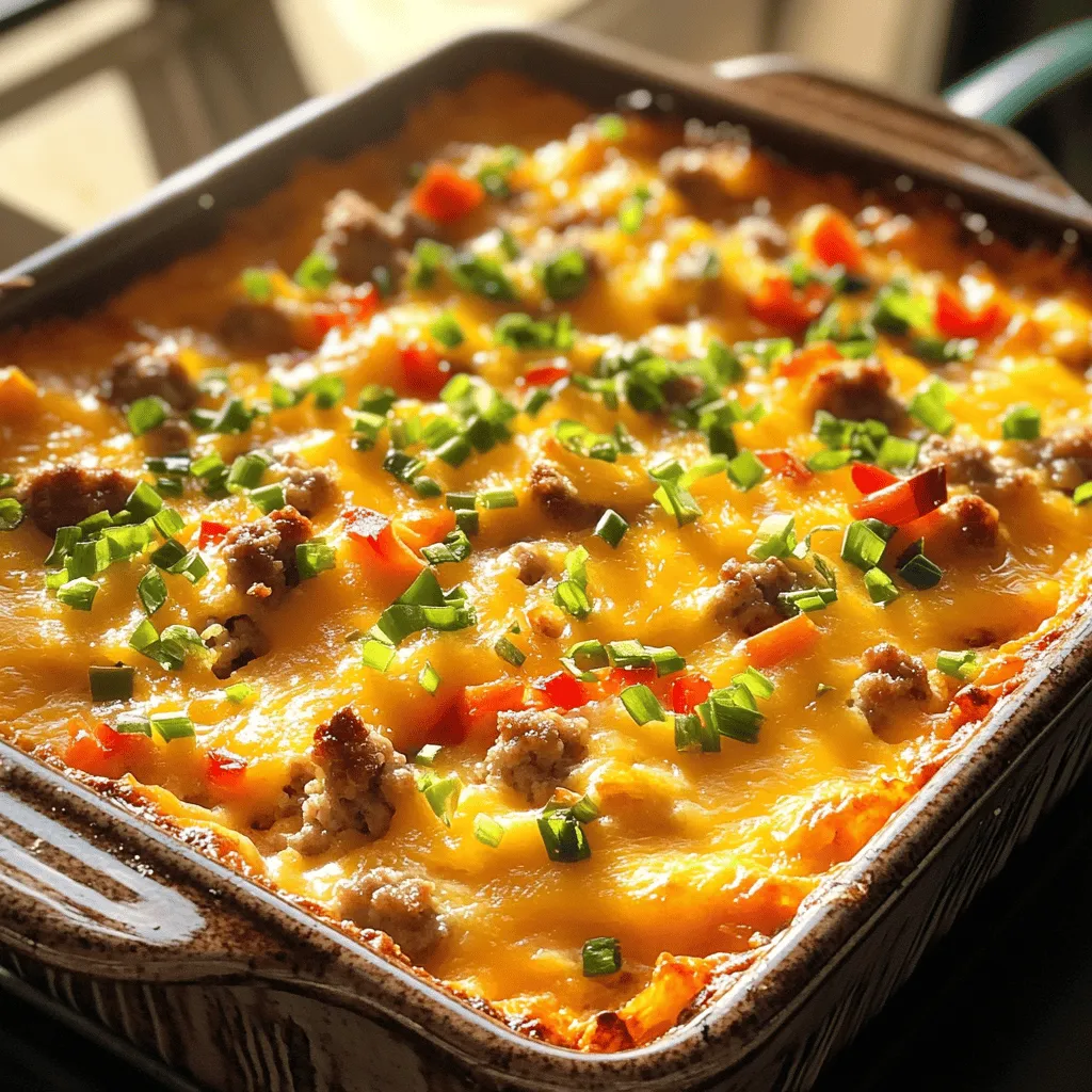 - 1 pound breakfast sausage - 5 large eggs - 2 cups milk