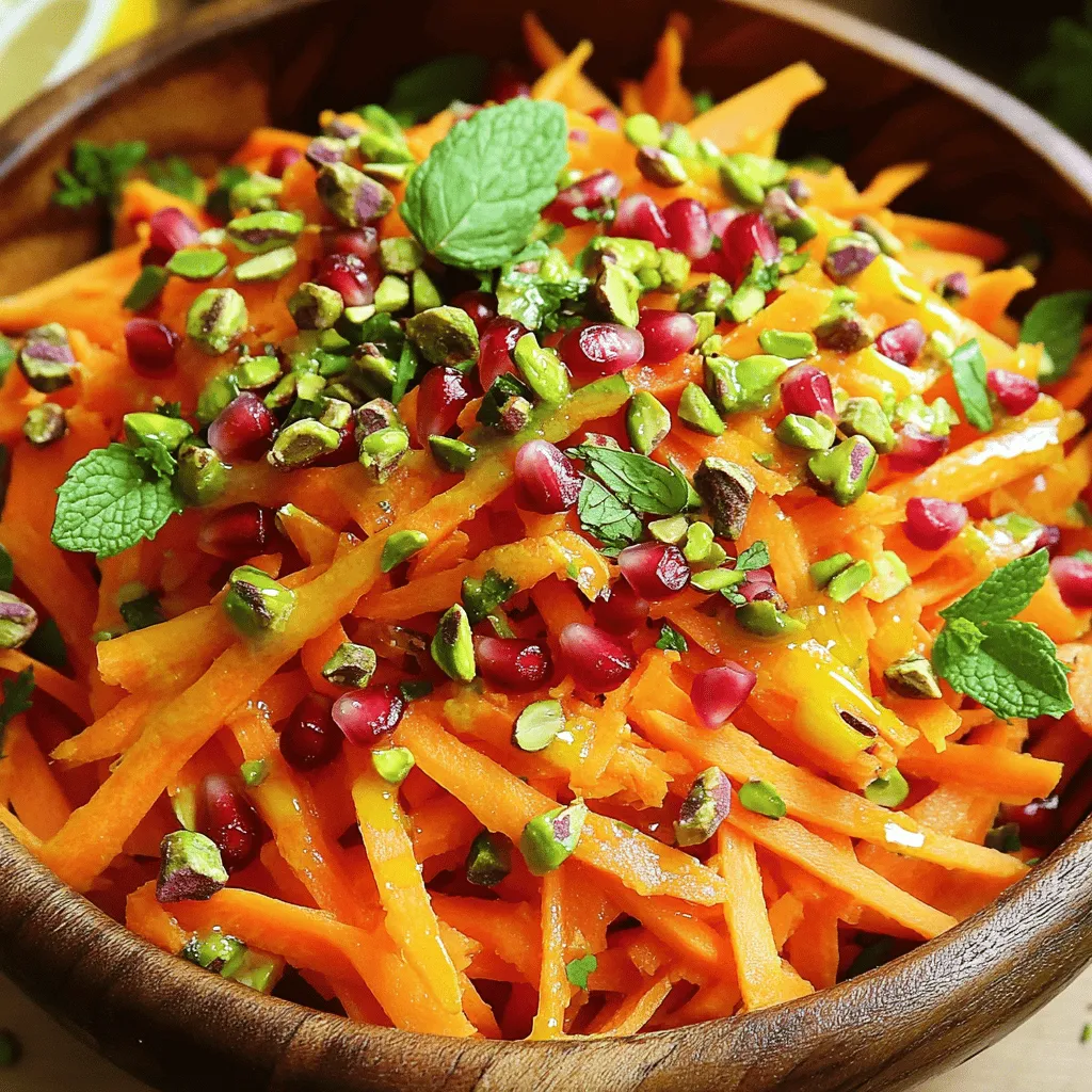 Carrot Salad with Pistachios, Pomegranate, and Mint Delight