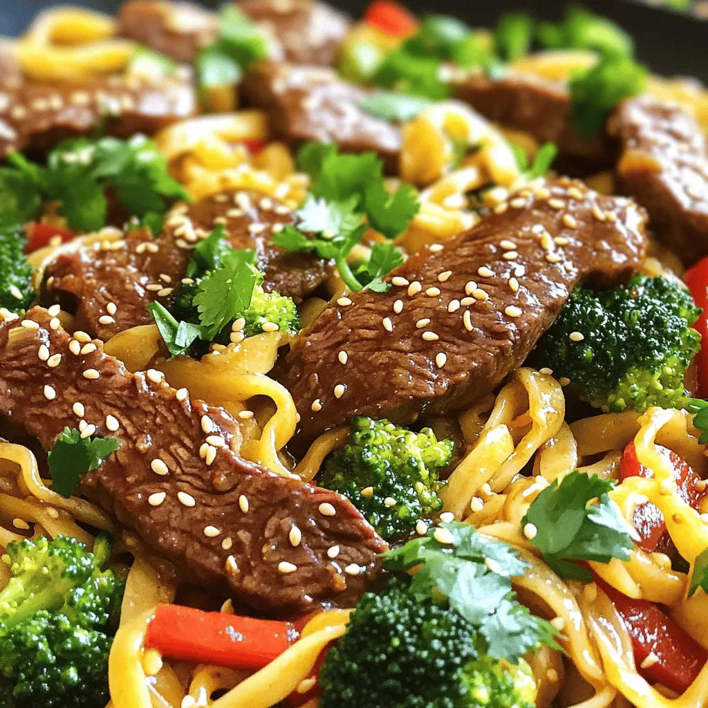 The ingredients for hoisin beef noodles create a tasty dish. You need fresh and quality items. The most important ingredient is beef. I recommend using beef sirloin. It cooks quickly and stays tender.