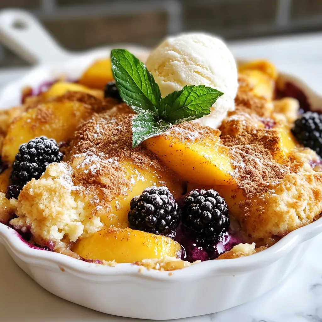Blackberry Peach Cobbler Skillet Simple and Delicious