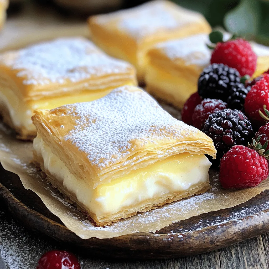 Vanilla Custard Cream Squares Delightful Dessert Treat