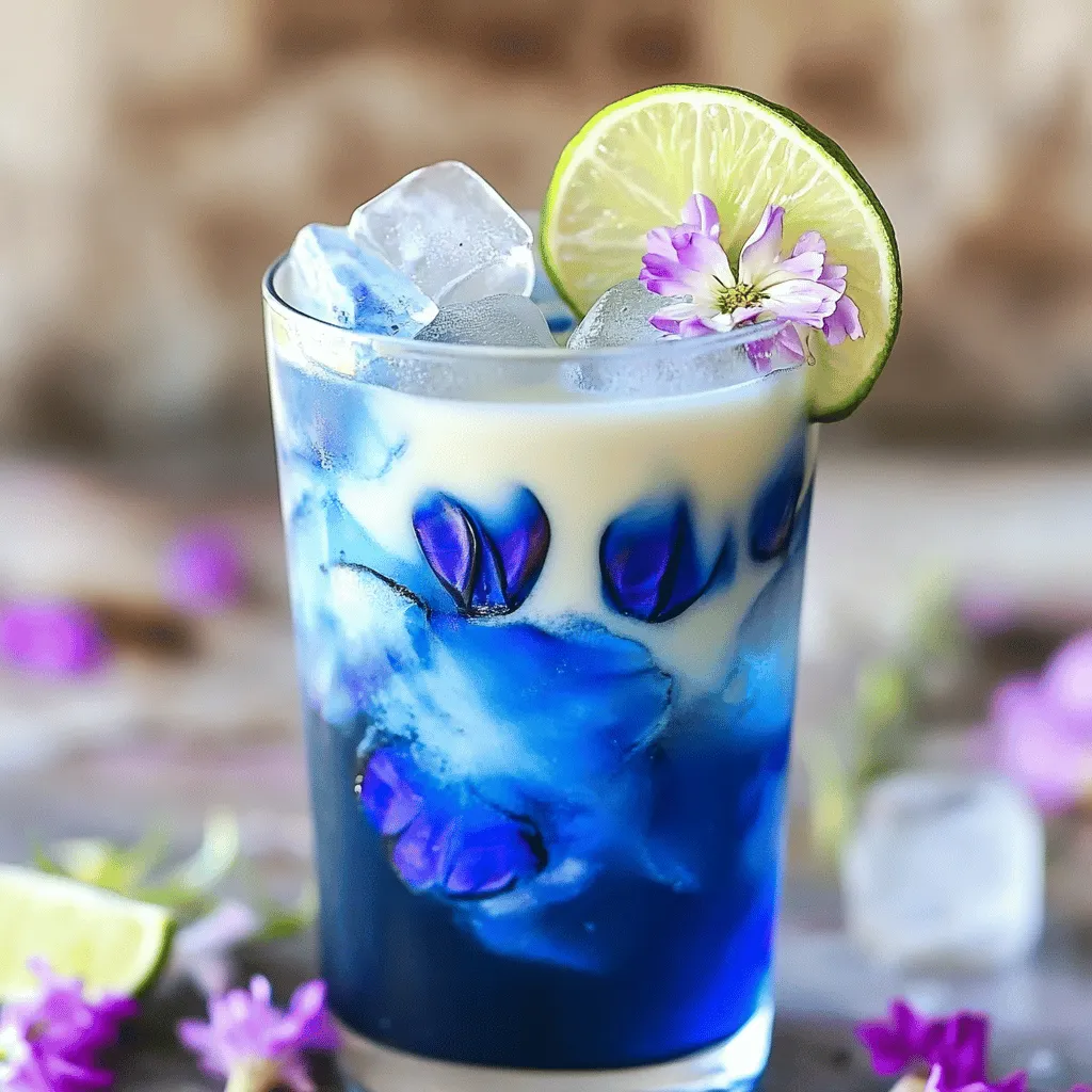 Create a Beautiful Iced Butterfly Pea Tea Latte Today