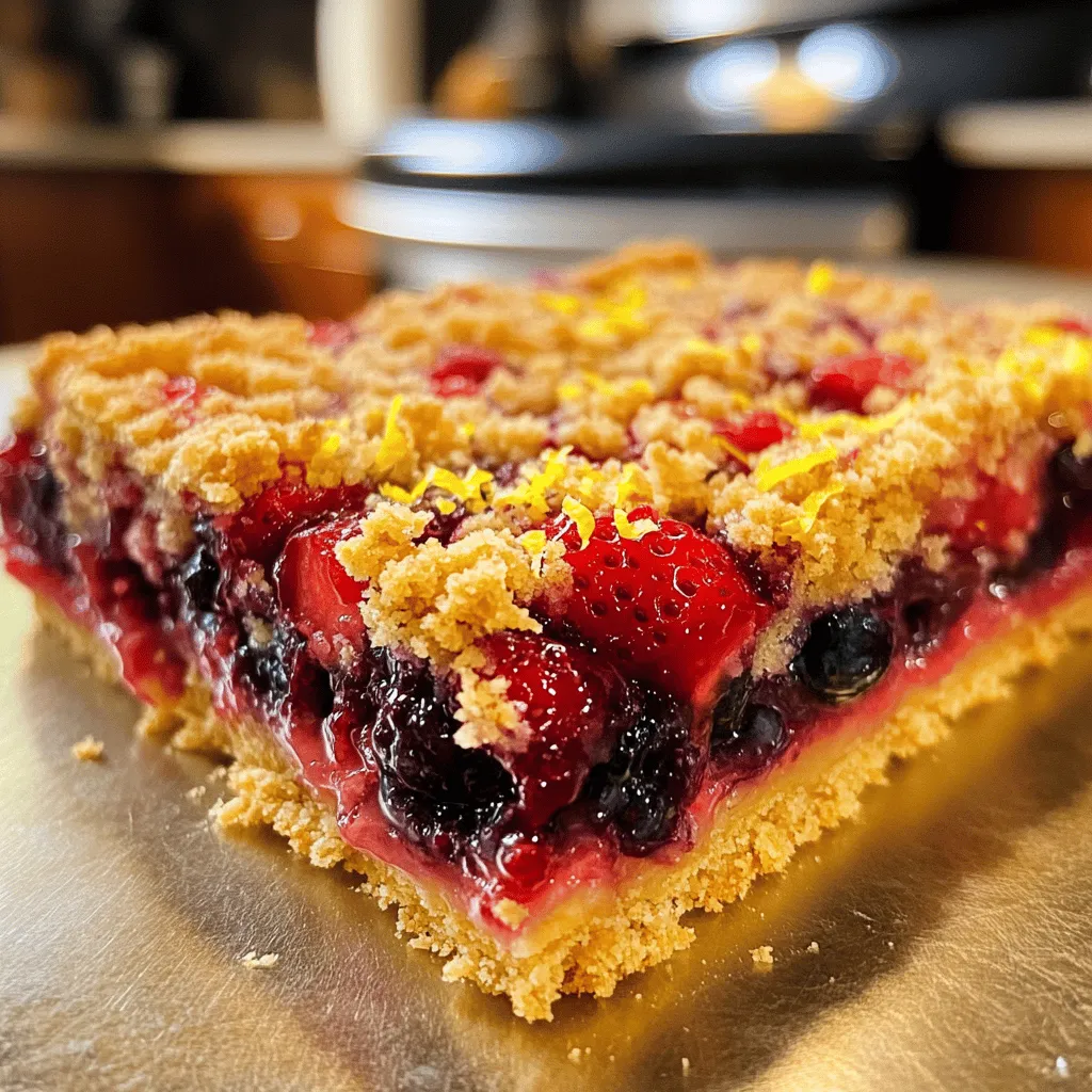 Triple Berry Crumble Bars Simple and Tasty Treat