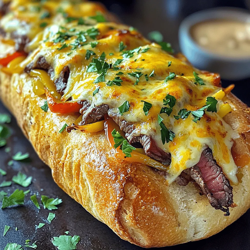 The best garlic Philly cheesesteak bread needs simple, fresh ingredients. The primary ingredients include: